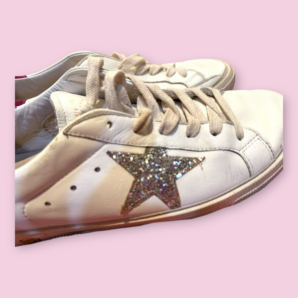 Golden Goose Pink and Gold Sneakers - Picture 7 of 9